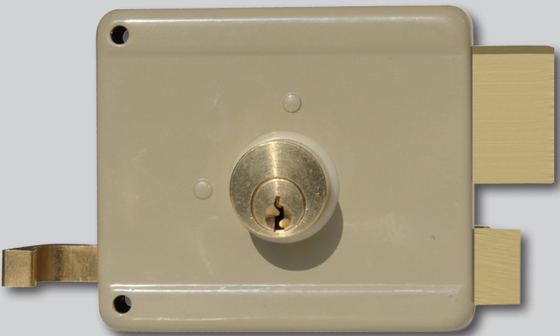 Buy Brass or Steel Dead Bolt Material Single Cylinder Rim Door Lock for Surface Mounted Installation online manufacture