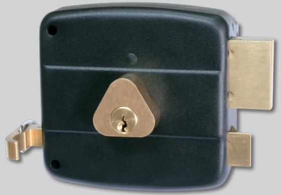 Rim Door Lock Surface Mounted Anti Theft Single Cylinder Rim Lock for 35 - 50mm Wooden Door