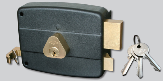 Rim Door Lock Surface Mounted A Grade Iron Simple Installation Compatibility with Strike Plate
