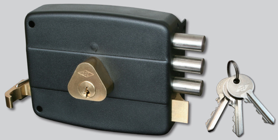 Rim Door Lock A Class Anti Theft Standard Iron Surface Mounted Design with Brass or Zamak Latch
