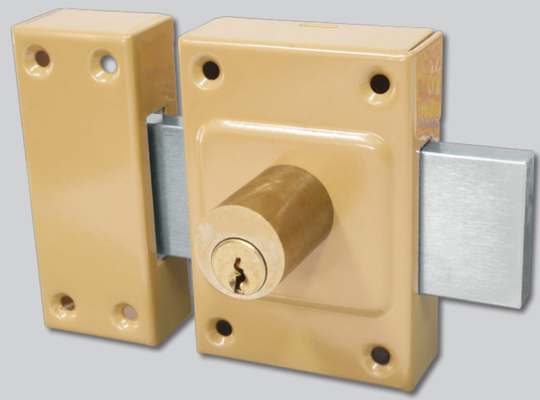 Rim Door Lock Surface Mounted Security Night Latch Lock 50 / 60 / 70mm Backset for Customer Requirements