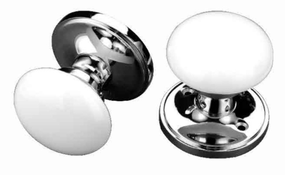 Knob Door Lock Easy Install Square Corner Faceplate Door Lock in Zinc Alloy and Porcelain