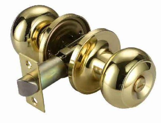 Changeable Square Corner Faceplate Knob Door Lock with Antitheft Standard A and Full Lip D-shape Strike