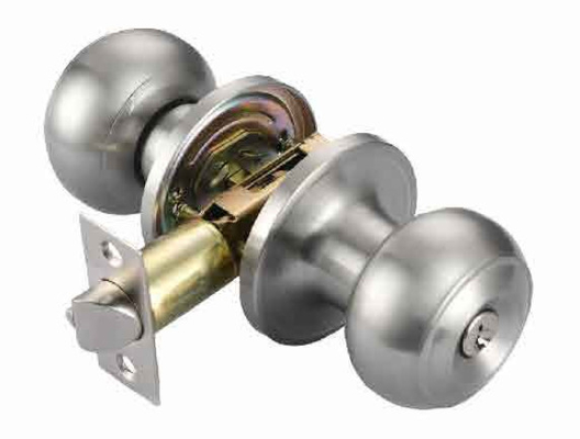PS Function Full Lip D-shape Strike Zinc Alloy and Porcelain Knob Door Lock 1-3/4