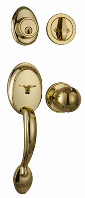 Entrance Handle Lock Modern Household Door Lock with 5 - pin Brass Cylinder and Zinc Alloy Handle Set