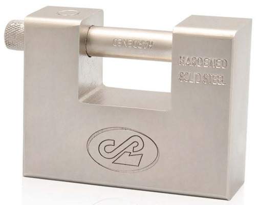 Hardened Solid Steel Rectangular Padlock SN Finish High Security Padlock
